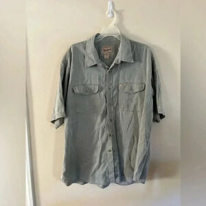 Men’s Woolrich’s Greenish/Gray Casual Short Sleeve Button Down size XL